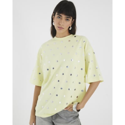 Lime Short Sleeve Studded T-shirt