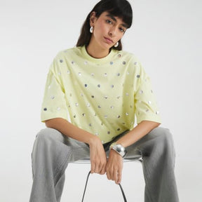 Lime Short Sleeve Studded T-shirt