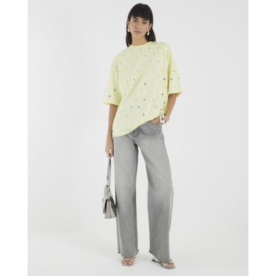 Lime Short Sleeve Studded T-shirt