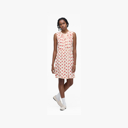 Lips Pleated Midi Dress