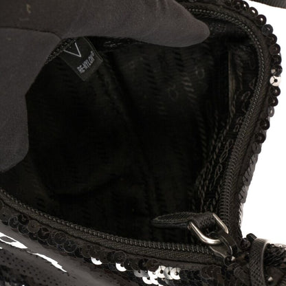 Prada Re-Edition 2000 Sequined Shoulder Bag in Black