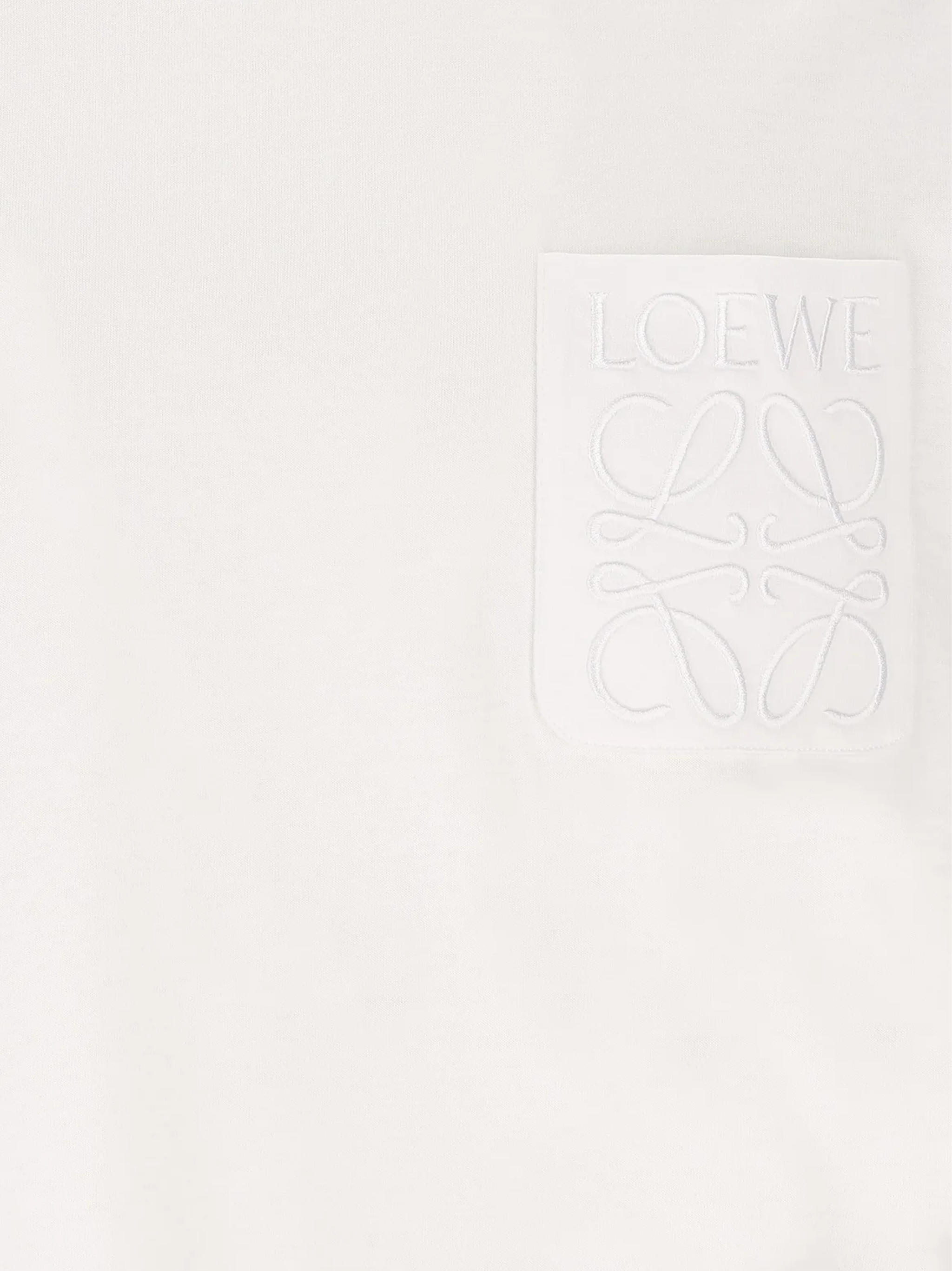 Loewe Logo Embroidered Pocket T-Shirt in White