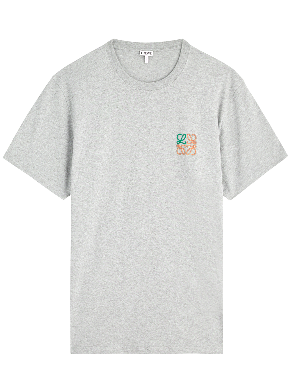 Loewe Anagram Embroidered T-Shirt in Grey Melange