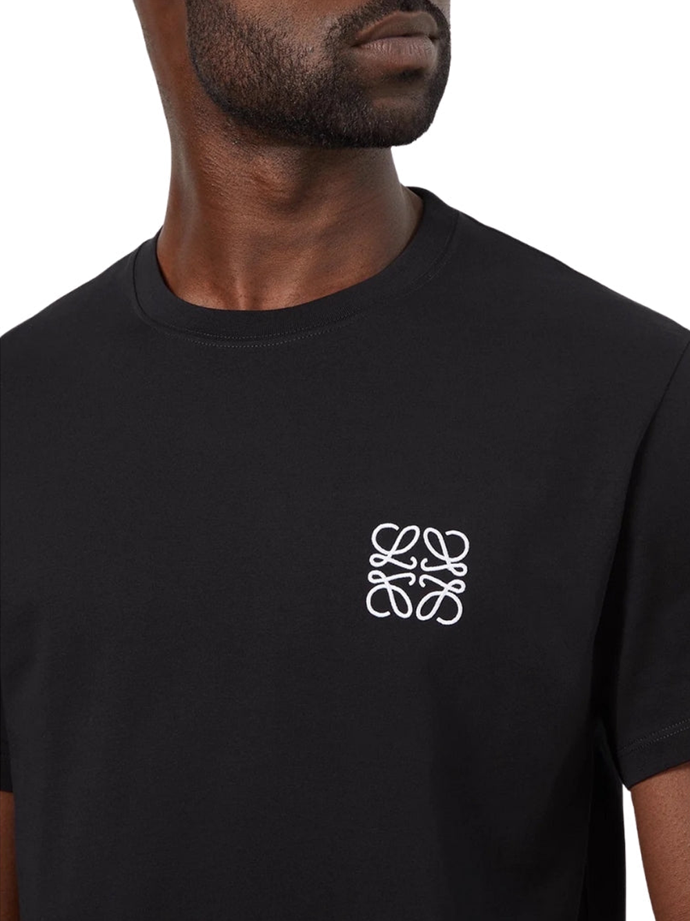 Loewe Anagram Embroidered Logo Black T Shirt