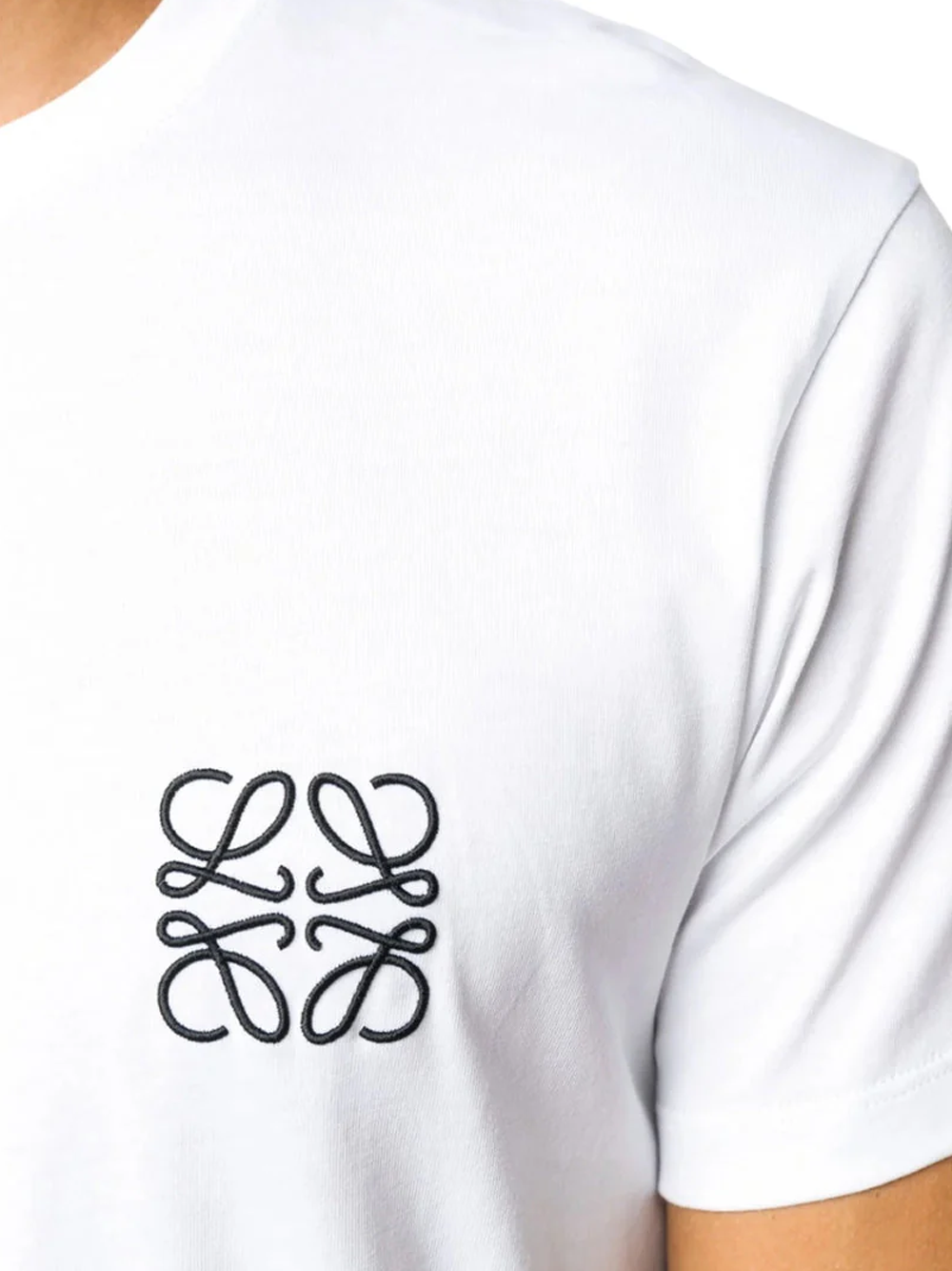 Loewe Anagram Embroidered Logo White T Shirt