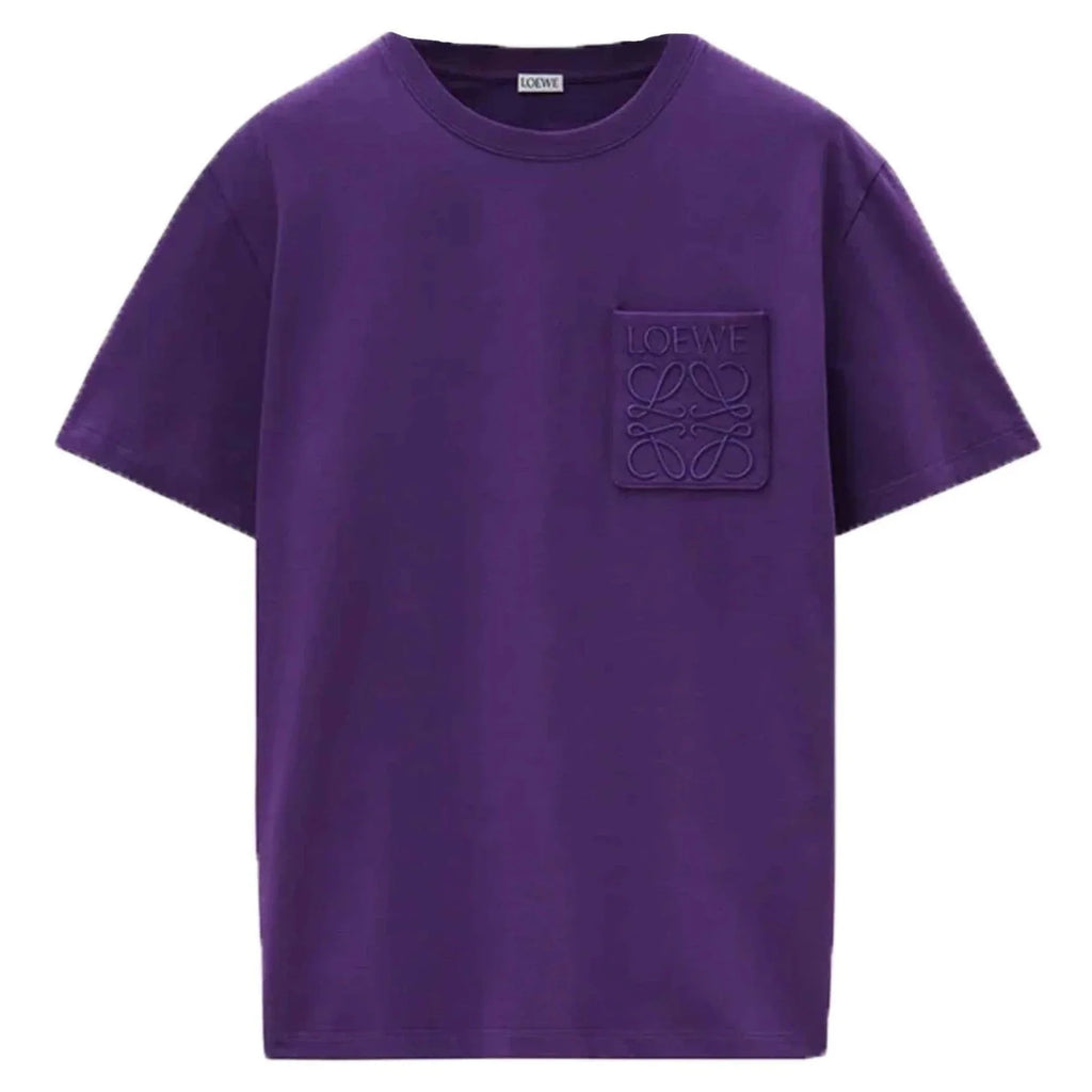 Loewe Relaxed Fit Tonal Pocket Logo T-Shirt in Tennis Purple