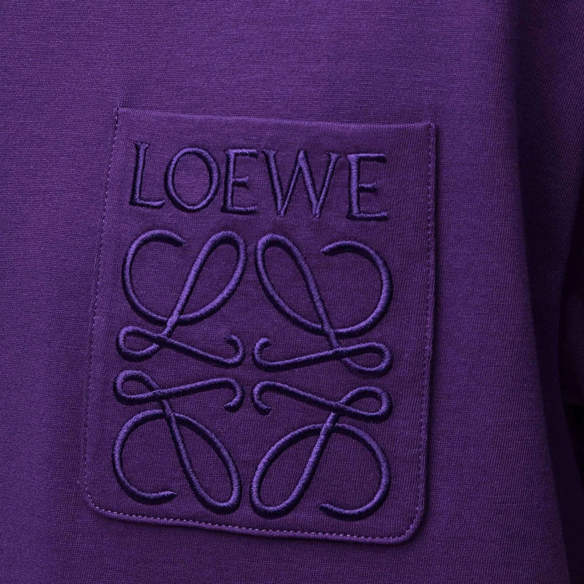 Loewe Relaxed Fit Tonal Pocket Logo T-Shirt in Tennis Purple