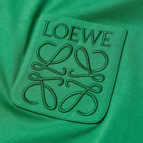 Loewe Relaxed Fit Tonal Pocket Logo T-Shirt in Tennis Green