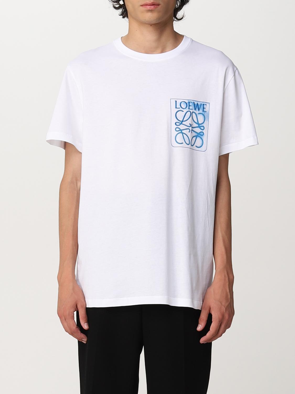 Loewe Blue Anagram Pocket Logo T-Shirt – White