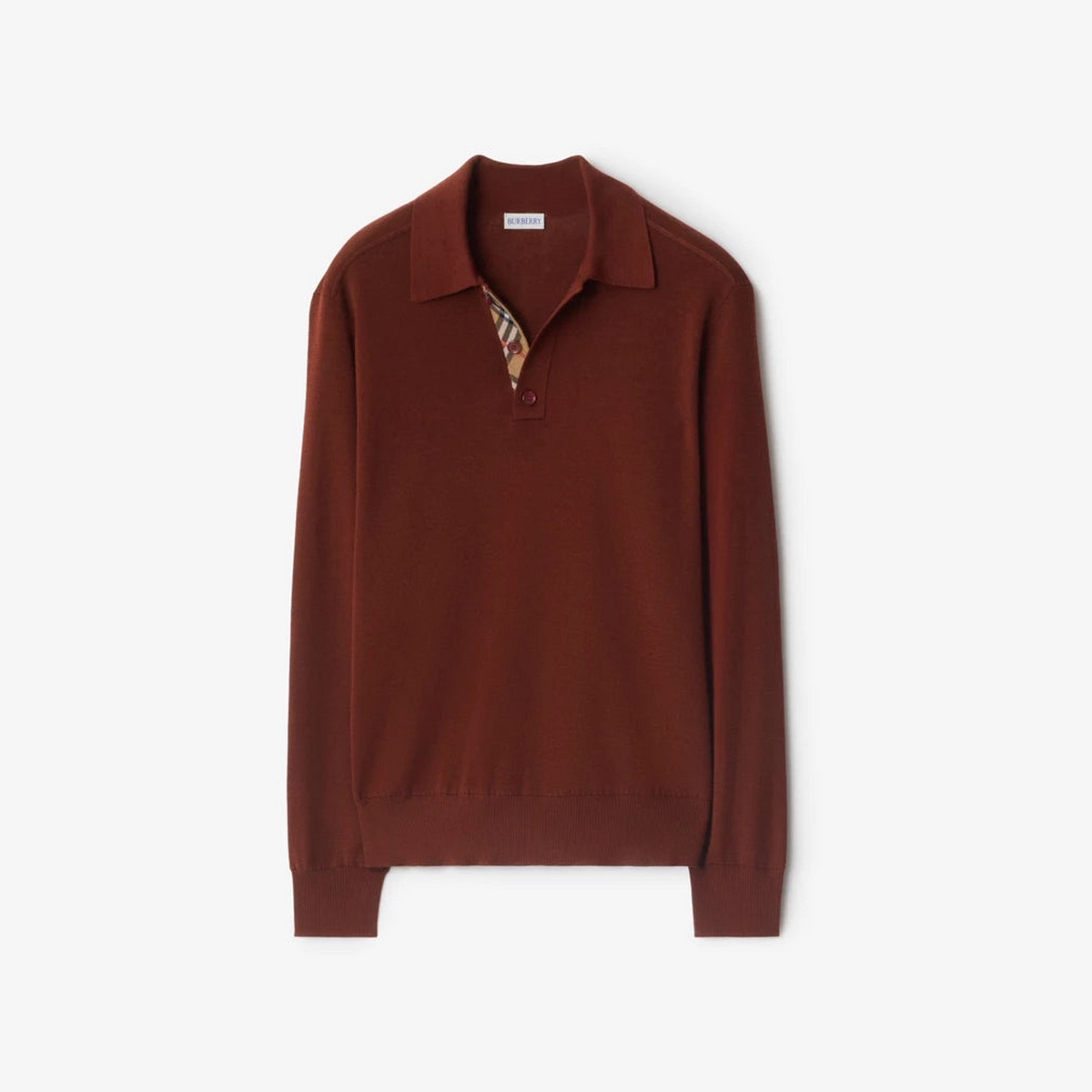 Long-sleeve Wool Polo Shirt