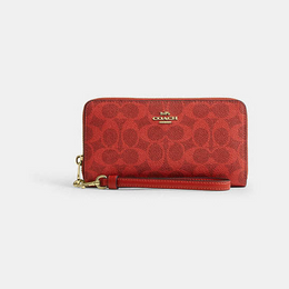 Long Zip Around Wallet In Signature Canvas