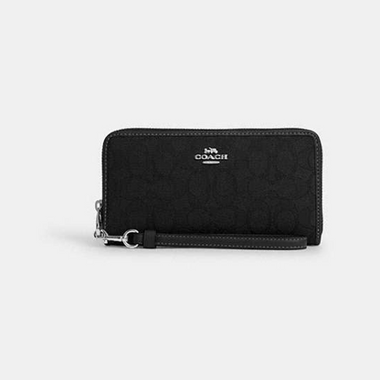 Long Zip Around Wallet In Signature Jacquard