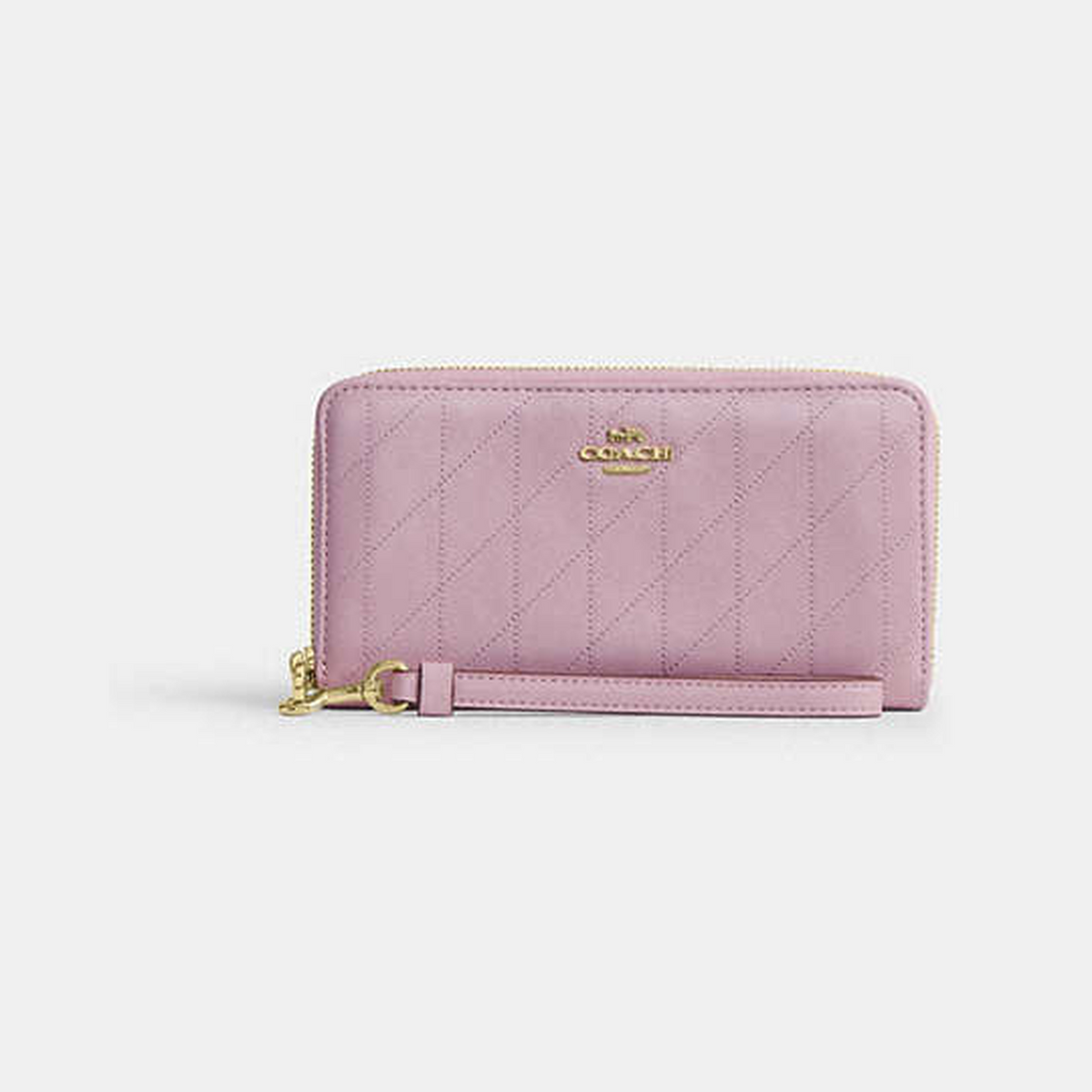 Long Zip Around Wallet With Quilting