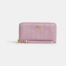 Long Zip Around Wallet With Quilting