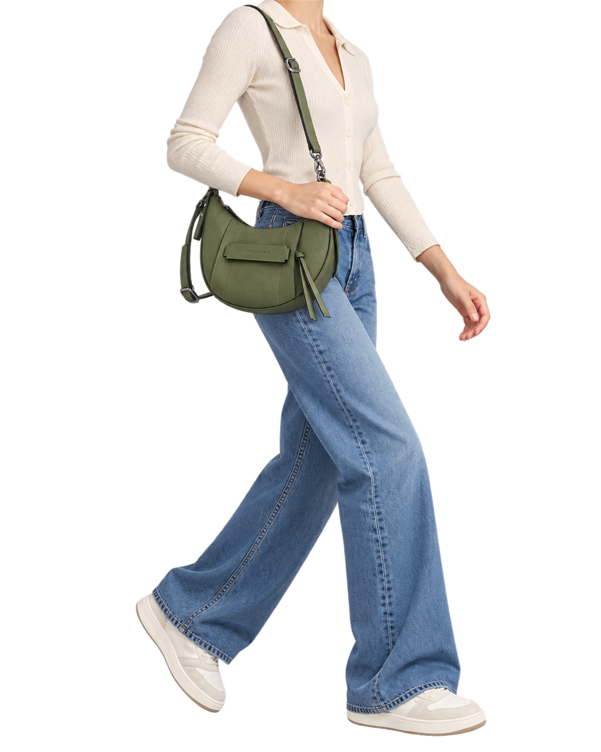 Longchamp 3D S Crossbody bag Khaki - Leather