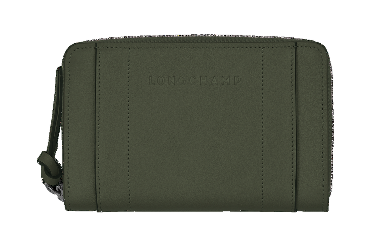 Longchamp 3D Wallet Khaki - Leather