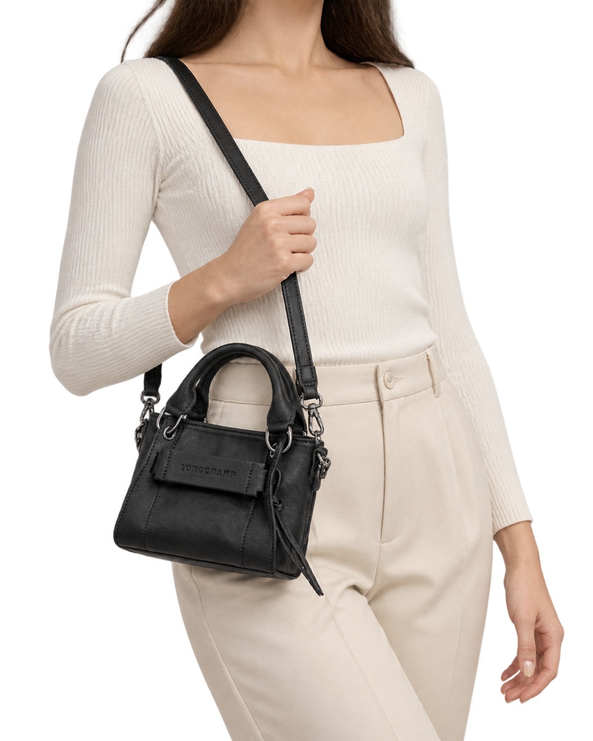 Longchamp 3D XS Handbag Black - Leather