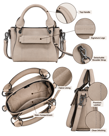 Longchamp 3D XS Handbag Clay - Leather