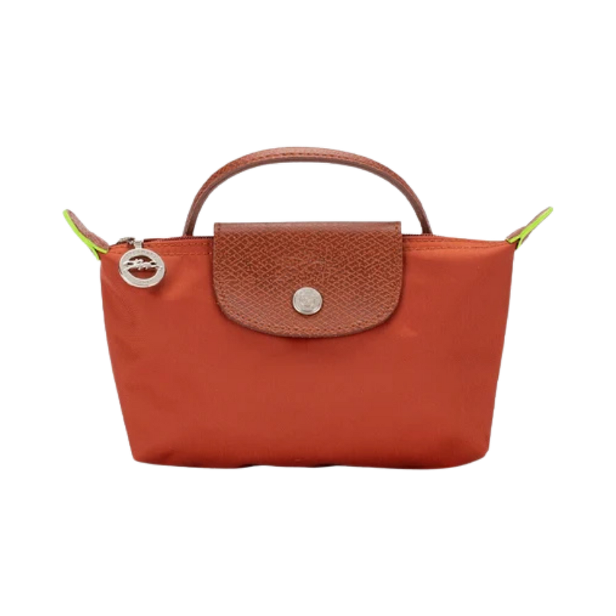 Longchamp Le Pliage Orange Pouch With Handle Chestnut