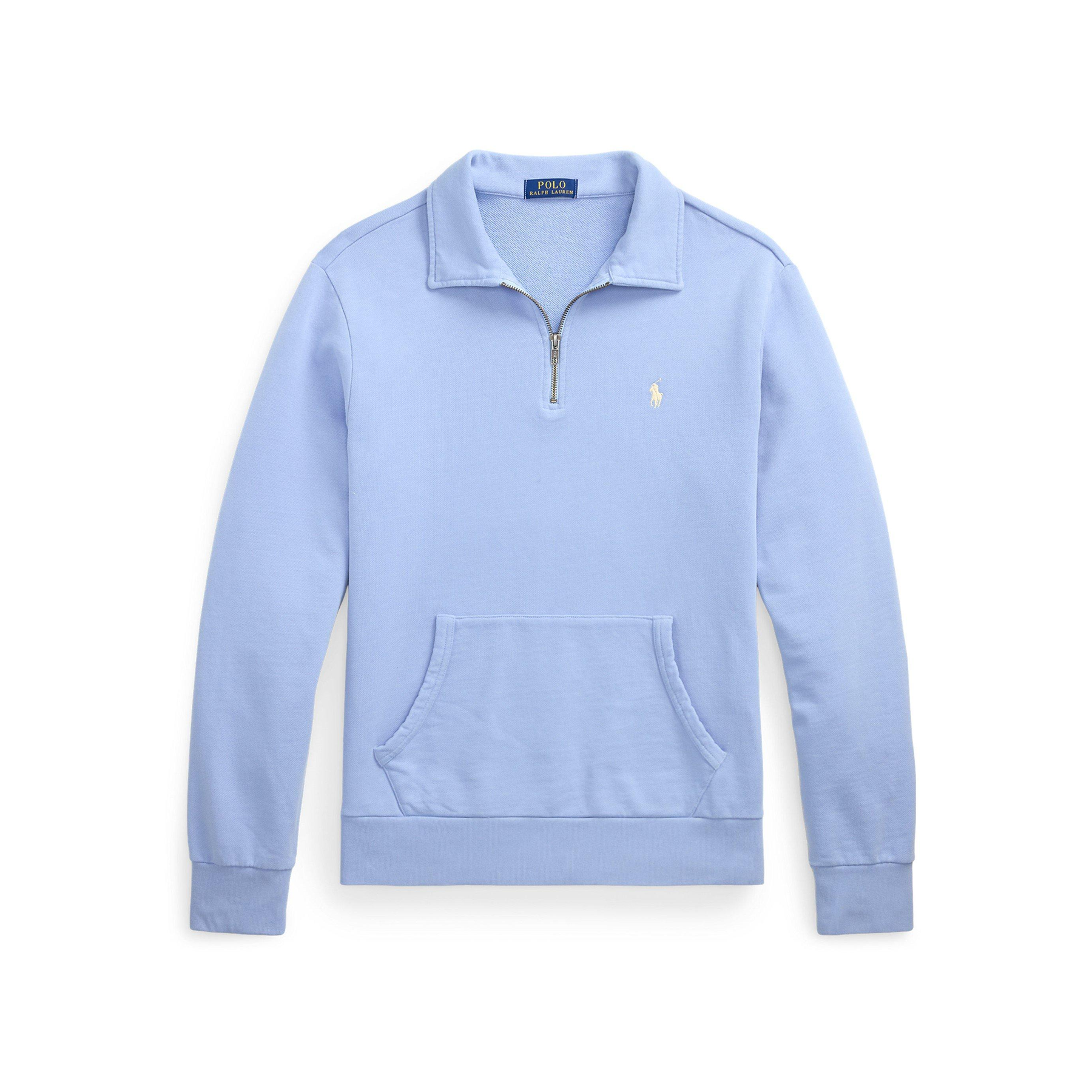 Loopback Terry Cotton Quarter Zip Sweater