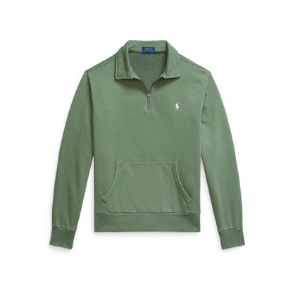 Loopback Terry Cotton Quarter Zip Sweater