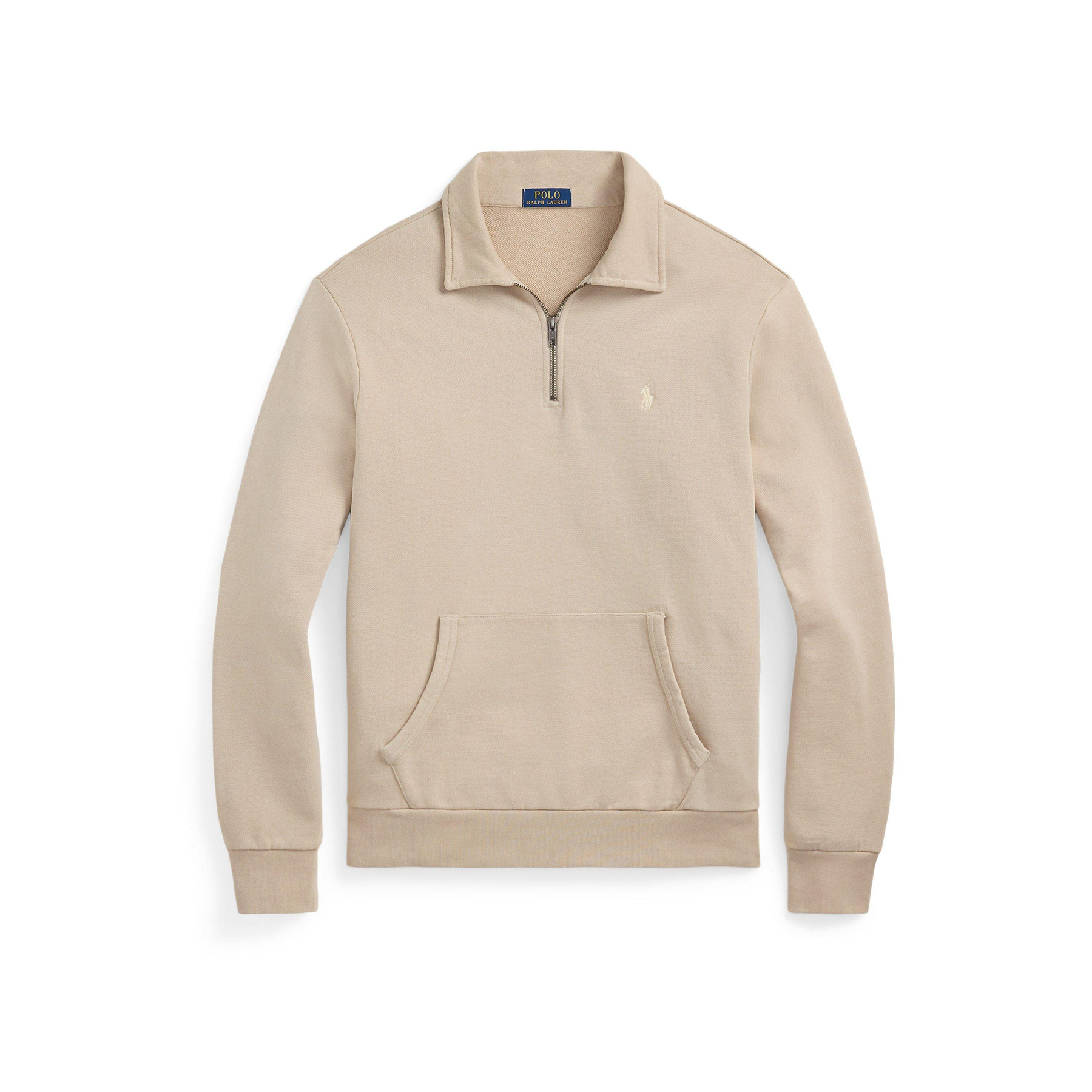 Loopback Terry Cotton Quarter Zip Sweater