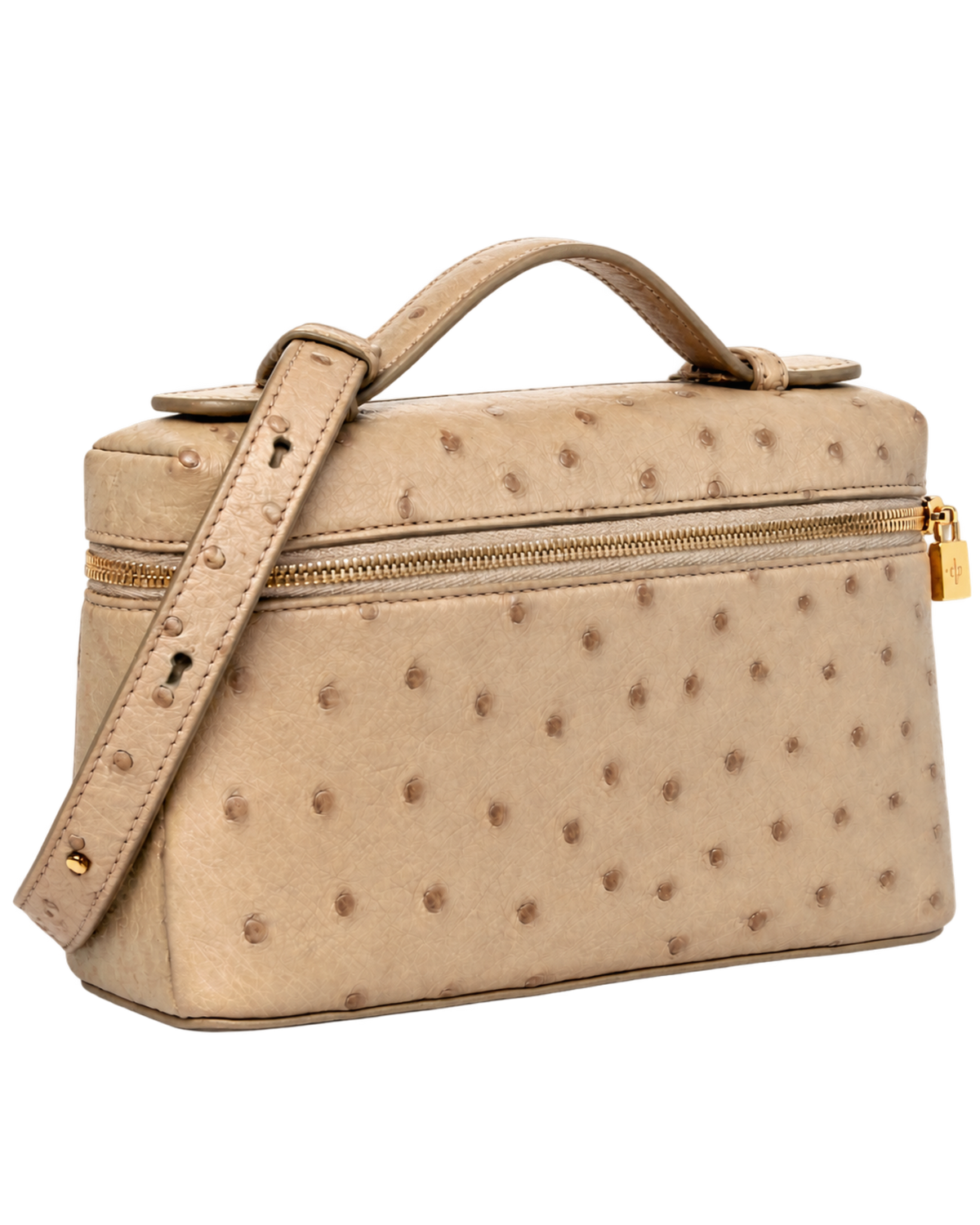 Loro Piana Ostrich L19 Extra Pocket Pouch Beige