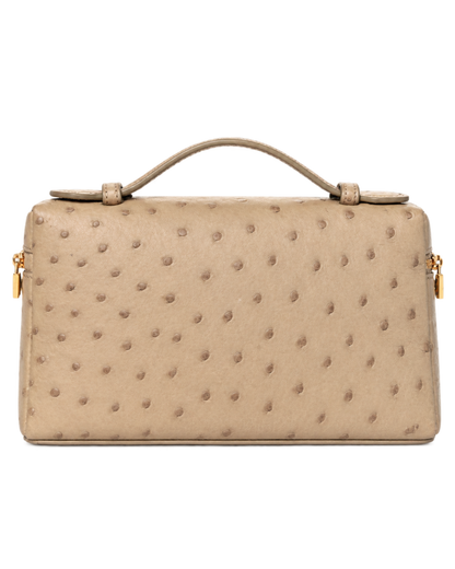 Loro Piana Ostrich L19 Extra Pocket Pouch Beige