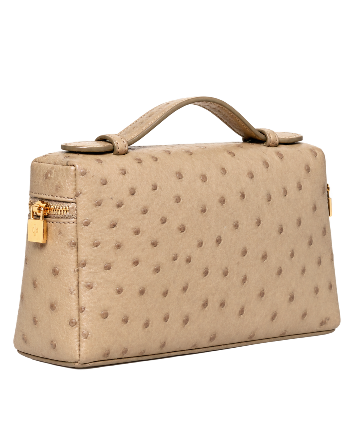 Loro Piana Ostrich L19 Extra Pocket Pouch Beige