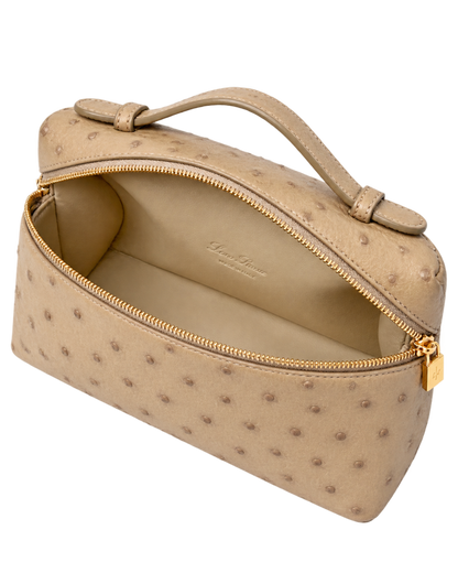 Loro Piana Ostrich L19 Extra Pocket Pouch Beige