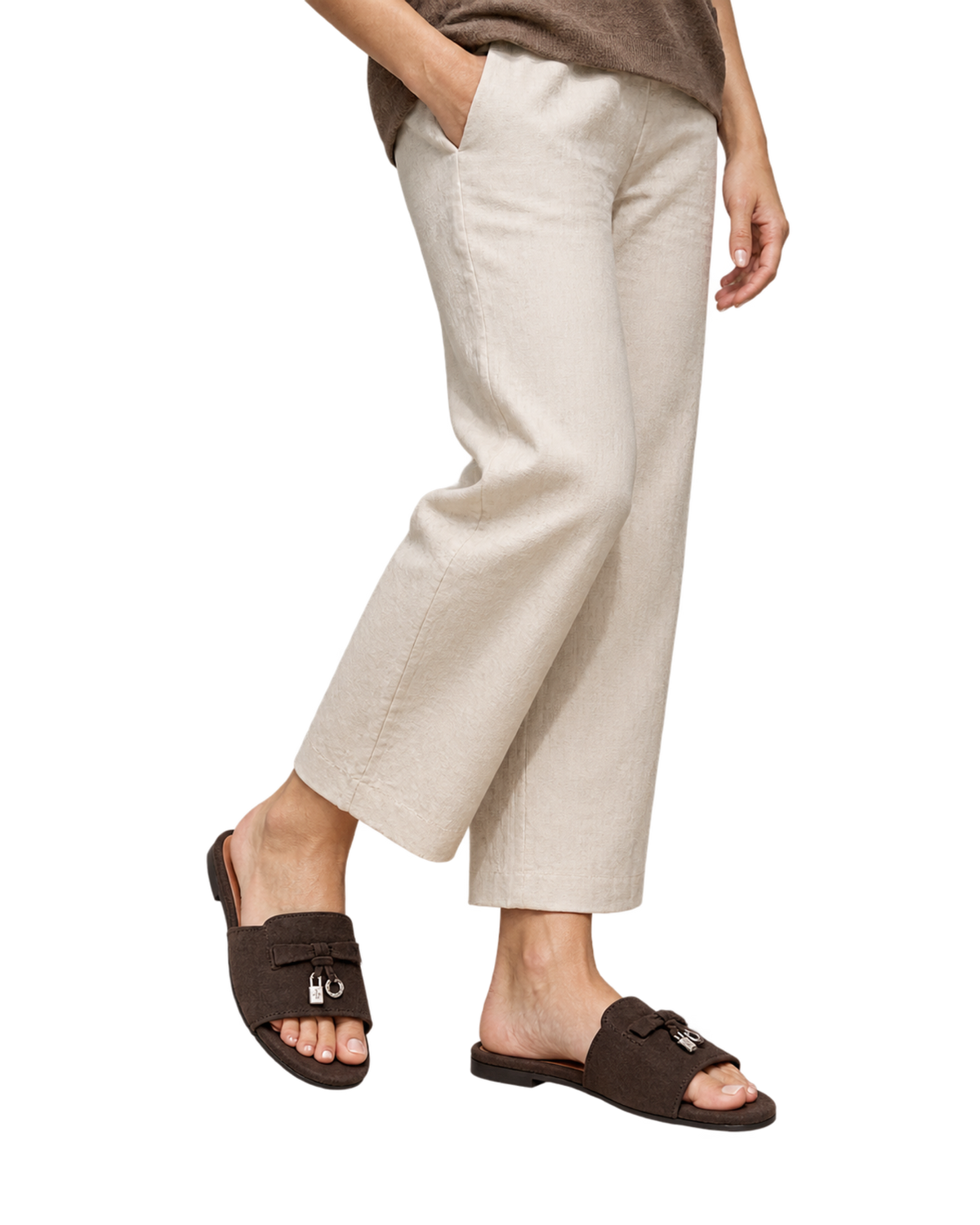 Loro Piana Summer Charms suede slides