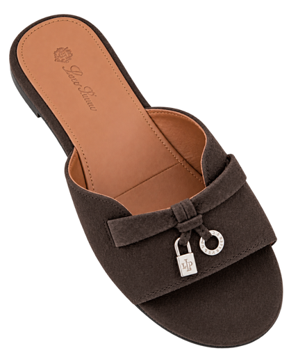 Loro Piana Summer Charms suede slides