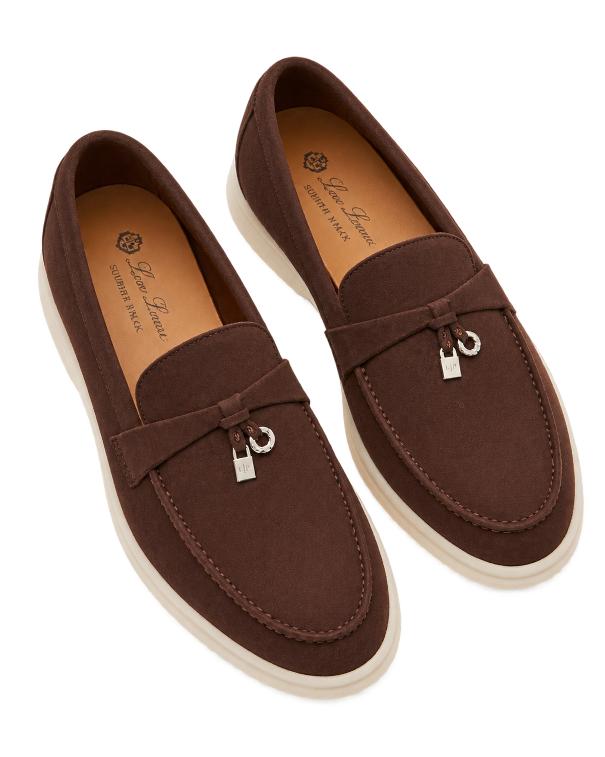Loro Piana Summer Charms Walk Suede Chocolate Loafers