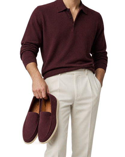Loro Piana - Summer Walk Suede Loafers - Burgundy
