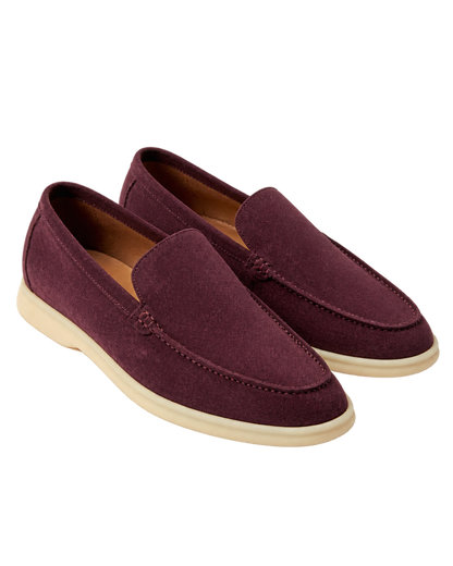 Loro Piana - Summer Walk Suede Loafers - Burgundy
