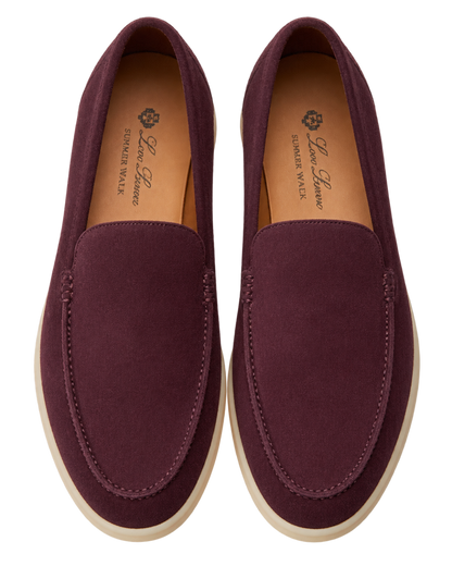 Loro Piana - Summer Walk Suede Loafers - Burgundy