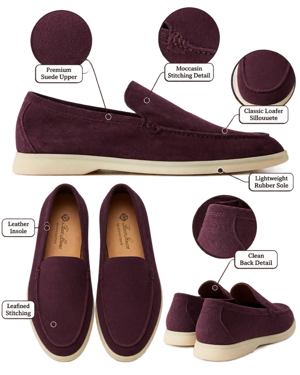Loro Piana - Summer Walk Suede Loafers - Burgundy