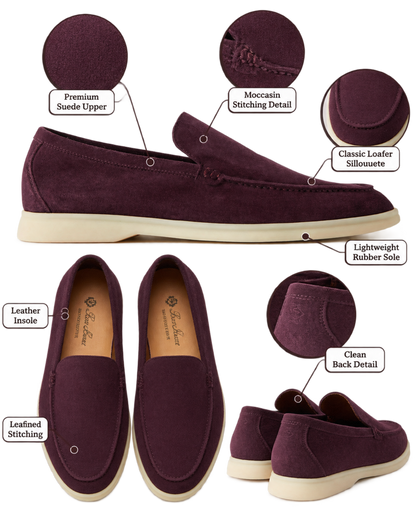 Loro Piana - Summer Walk Suede Loafers - Burgundy