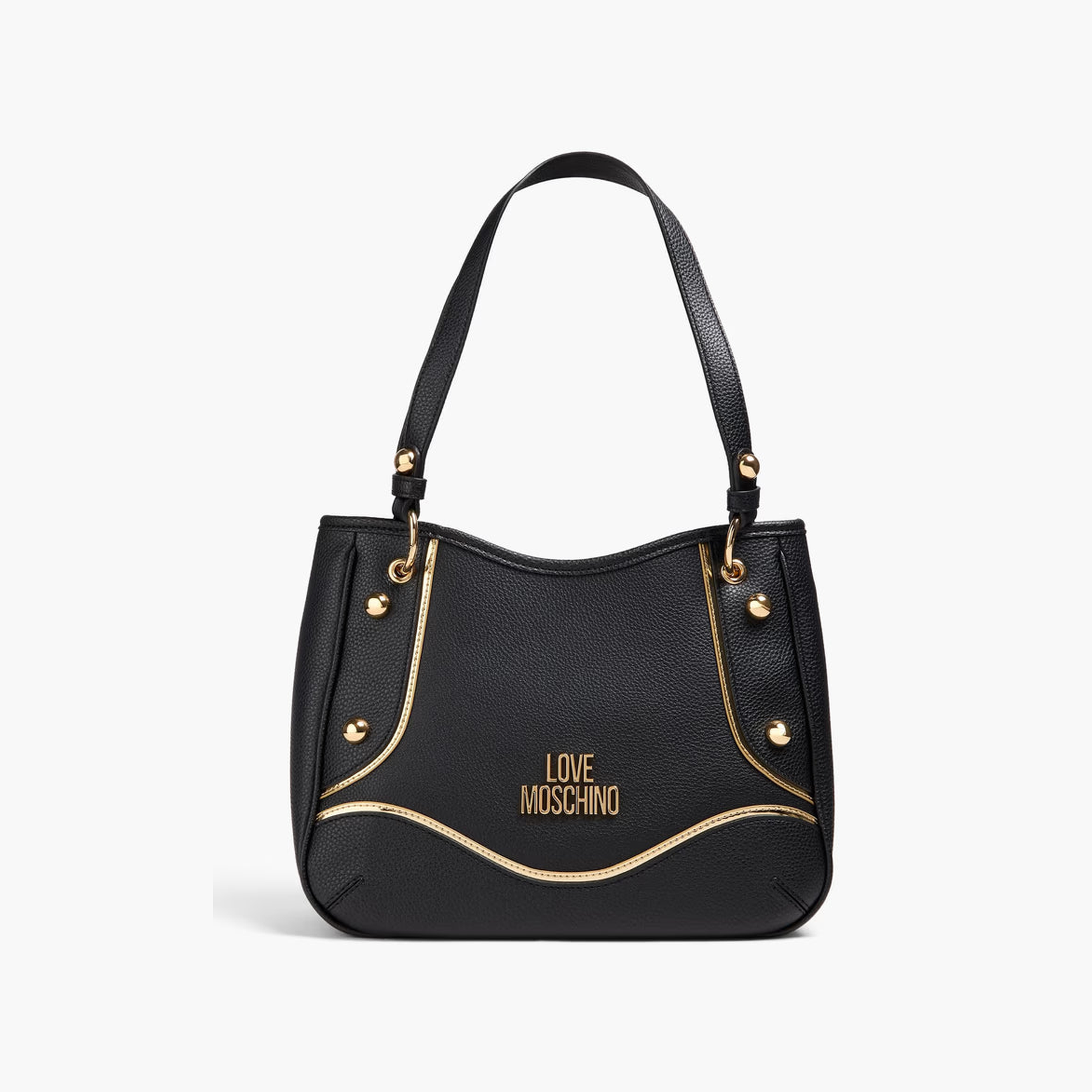 LOVE MOSCHINO Studded pebbled-leather shoulder bag