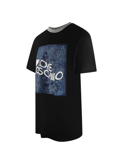 Love Moschino Paisley Print Logo Black T-Shirt