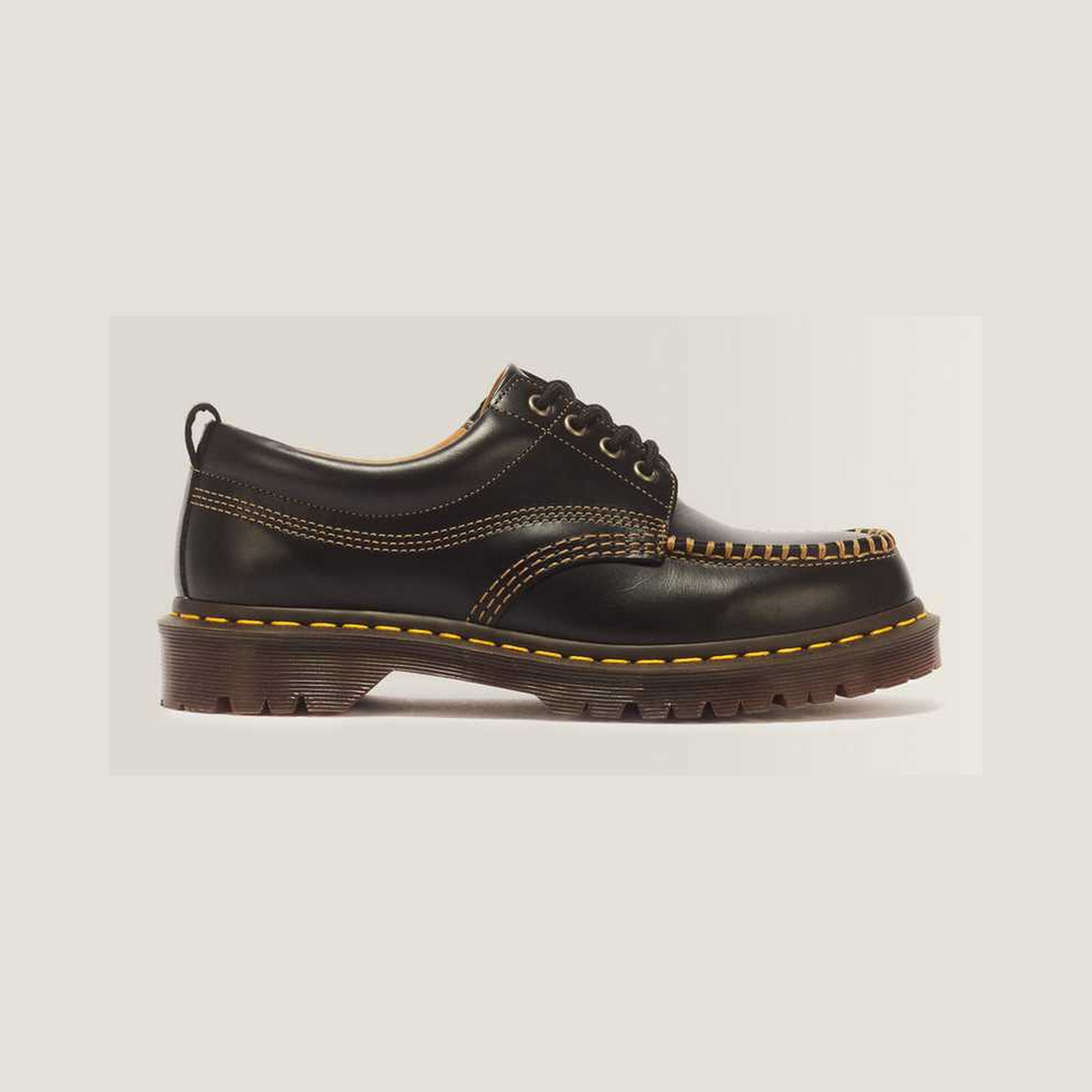 Lowell Leather Moc Toe Shoes — Black