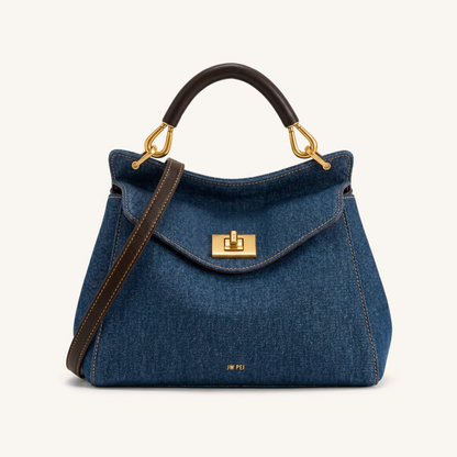 Lucia Classic Handbag - Blue Denim