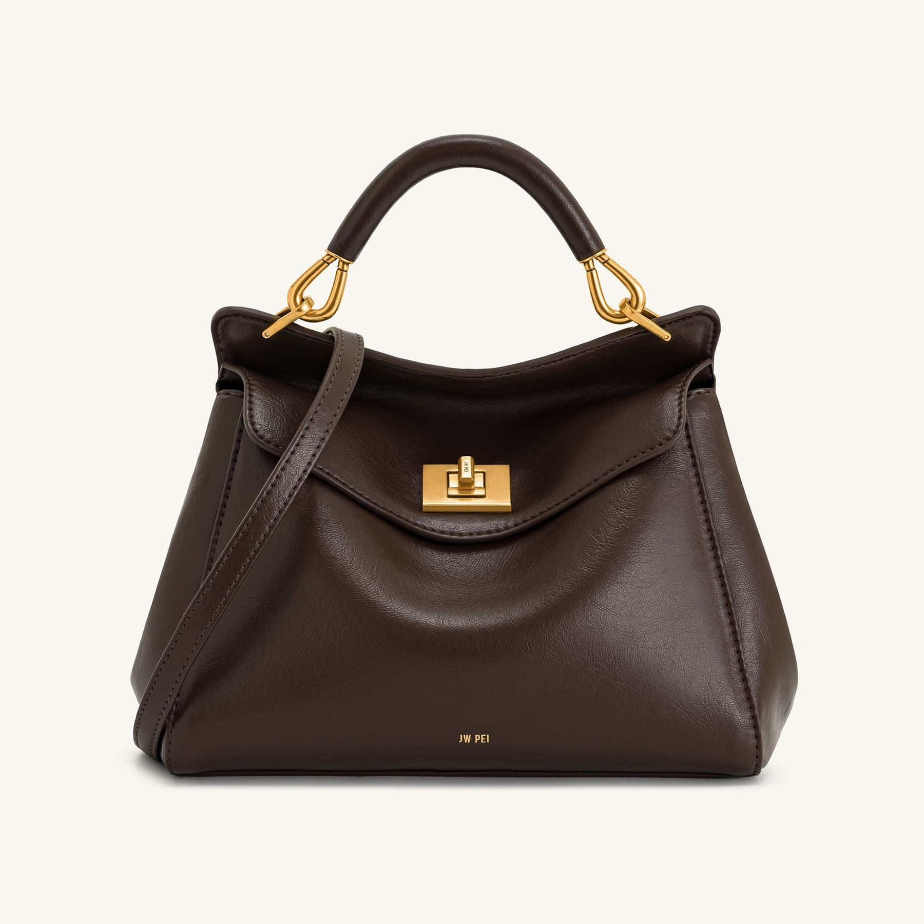 Lucia Classic Top Handbag - Dark Brown
