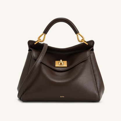 Lucia Classic Top Handbag - Dark Brown
