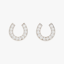 Lucky Charm Pavé Horseshoe Studs