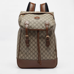 Gucci Beige/Ebony GG Supreme Canvas and Leather Medium Interlocking G Backpack
