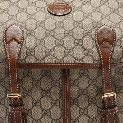 Gucci Beige/Ebony GG Supreme Canvas and Leather Medium Interlocking G Backpack