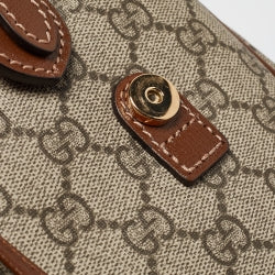 Gucci Beige/Ebony GG Supreme Canvas and Leather Medium Interlocking G Backpack