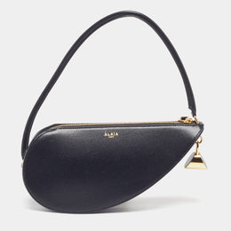 Alaia Le Demi-Coeur Black Leather Shoulder Bag
