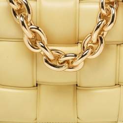 Bottega Veneta Yellow Intrecciato Leather Padded Cassette Chain Bag